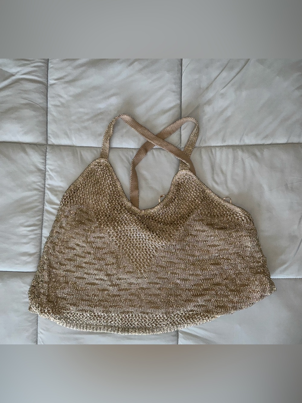 House of Harlow 1960 Shimmery Gold Knit Top